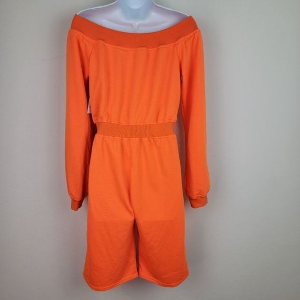 orange jumpsuit shorts - Picture 6 of 7